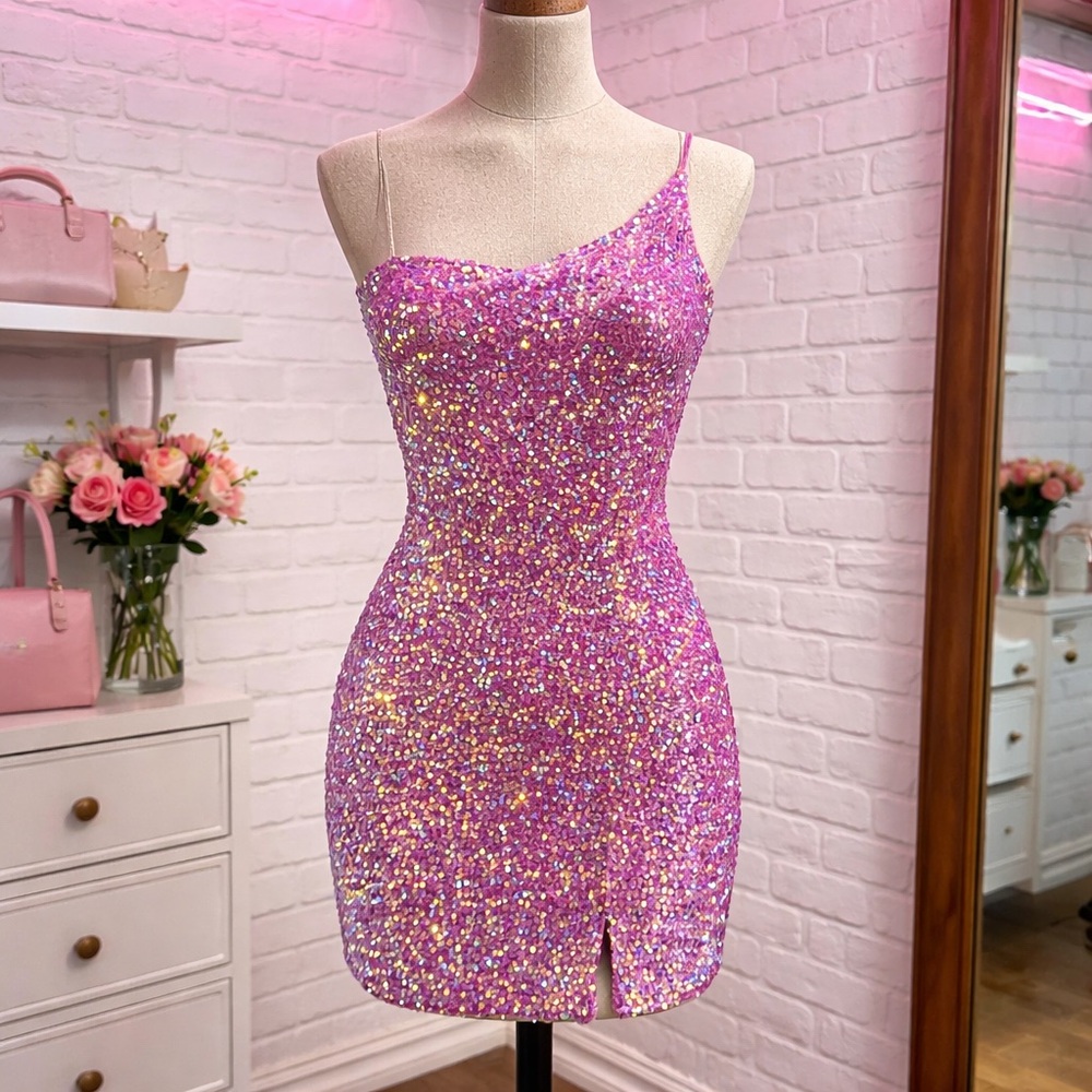 Glamorous Pink Sequin Mini Dress